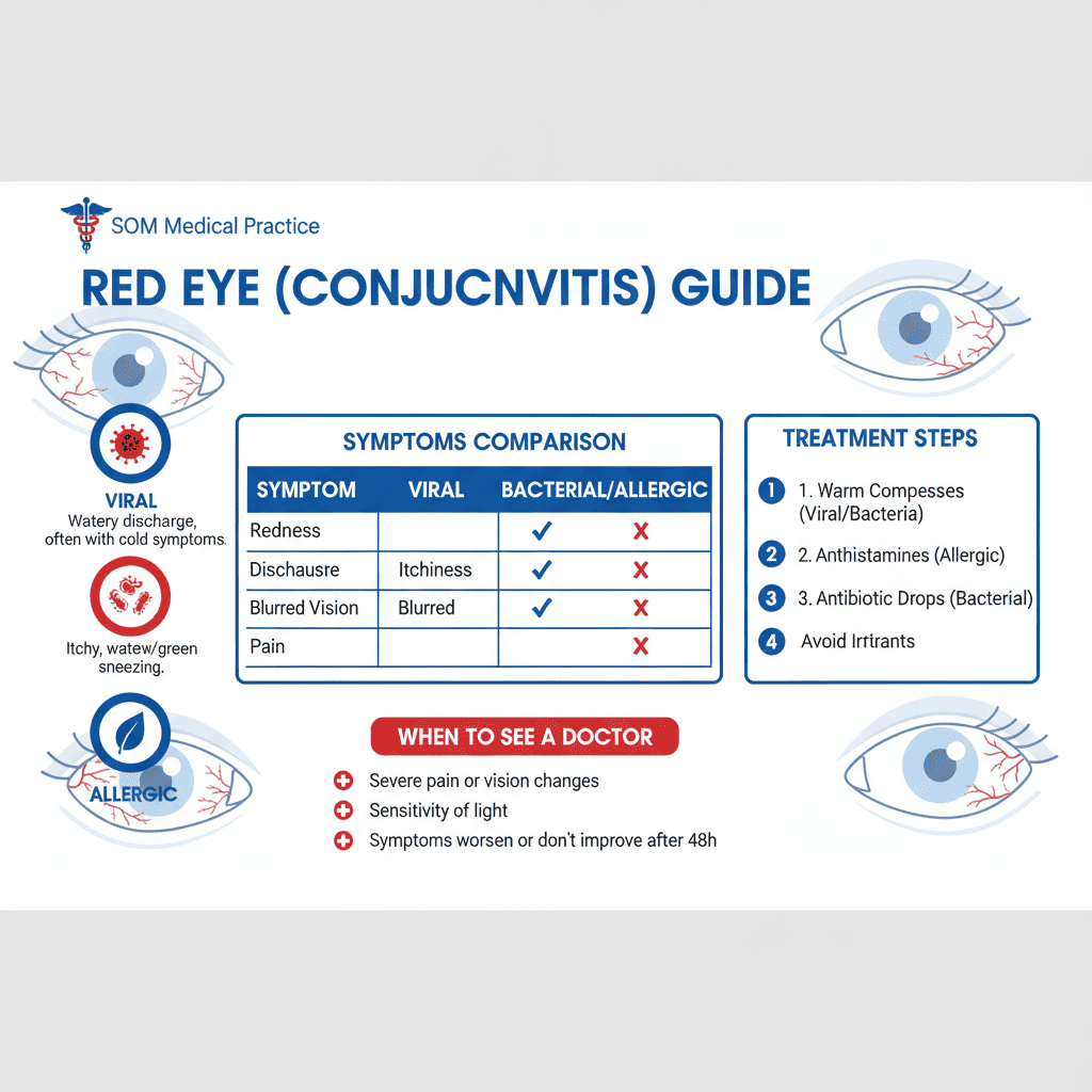 Red eye treamtnt infographic